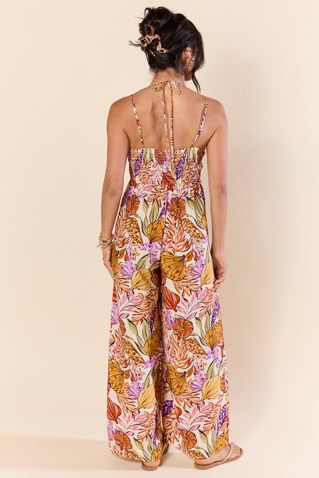 Lush Tropics Tropical Print Jumpsuit